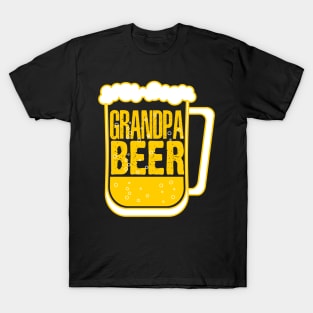 Funny Grandpa Beer Fathers Day Gifts Grandpa Drinking Beer T-Shirt